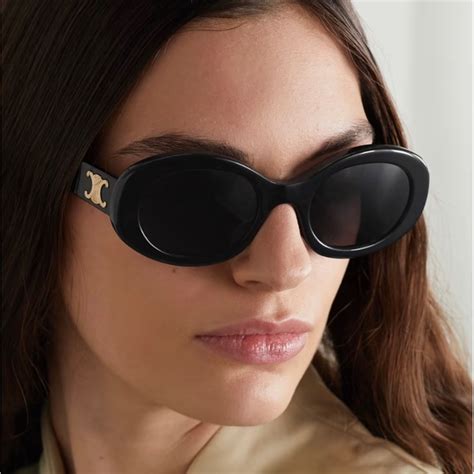 celine triomphe square sunglasses|celine triomphe 52mm oval sunglasses.